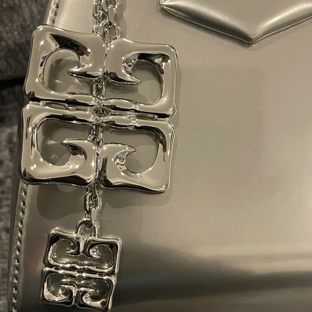 Givenchy Silver Antigona Nano Bag with Polished Hardware